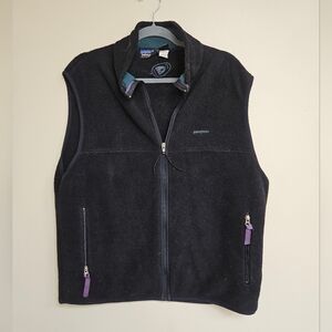 Patagonia Synchilla Large Made In USA Black Fleece Vest